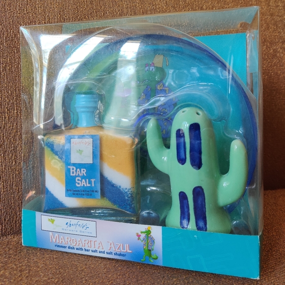 Shonfeld's Barware Series - Margarita Azul,Rimmer Dish, Bar Salt and Salt Shaker - Picture 1 of 6